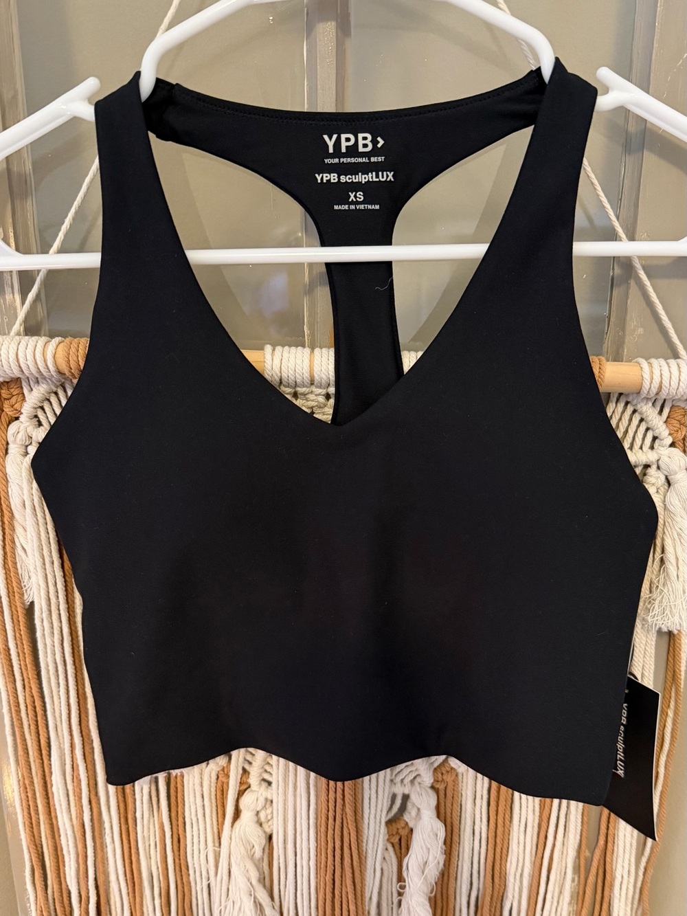 NWT Black YPB sculptLUX Racerback V-Neck Tank size XS